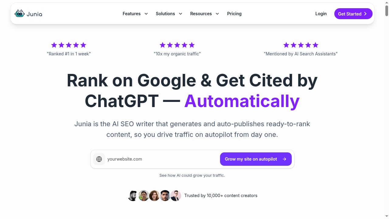 First viewport screenshot of AI SEO Writer That Ranks on Google & ChatGPT