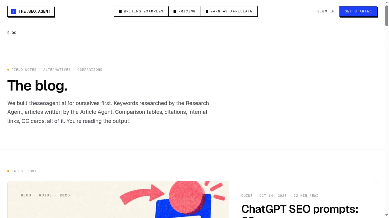 First viewport screenshot of Blog | TheSEOAgent