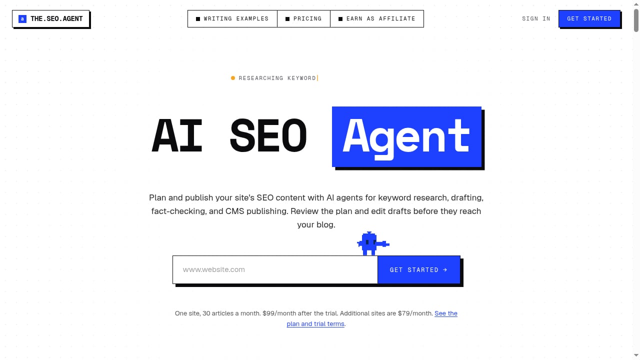 First viewport screenshot of The SEO Agent — AI SEO content automation