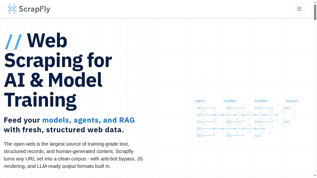 First viewport screenshot of AI Training Data Scraper API