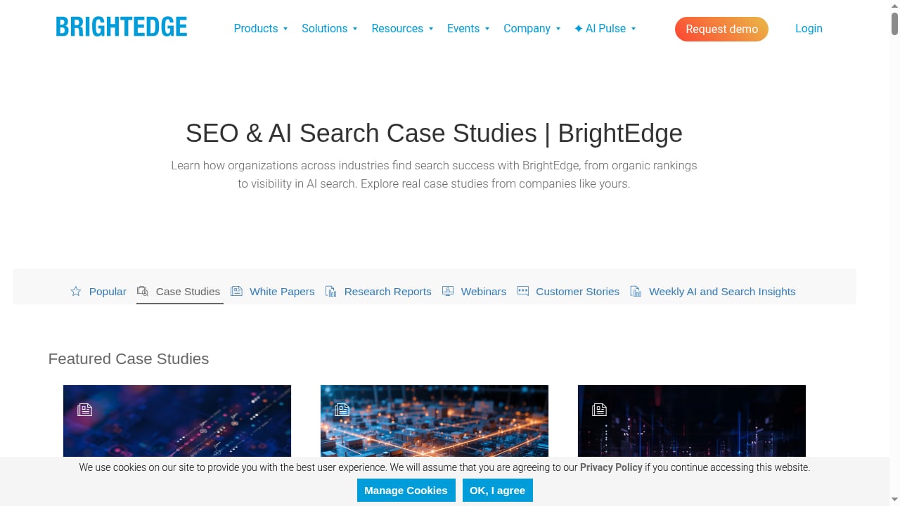 First viewport screenshot of SEO & AI Search Case Studies