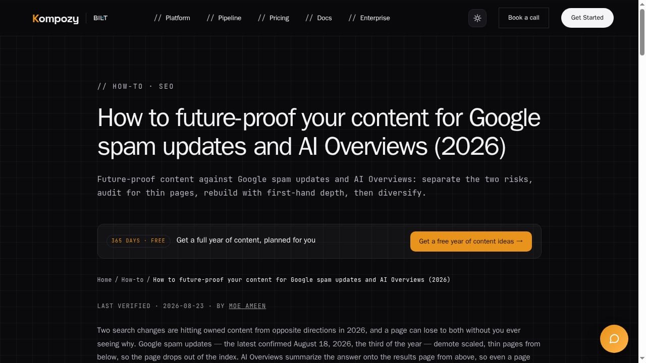 First viewport screenshot of How to future-proof your content for Google spam updates and AI Overviews (2026)