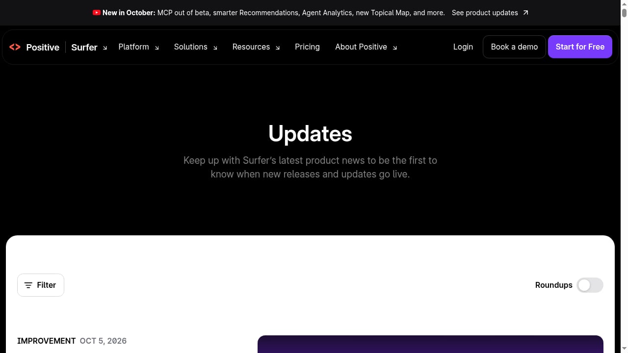 First viewport screenshot of Positive Surfer - Updates