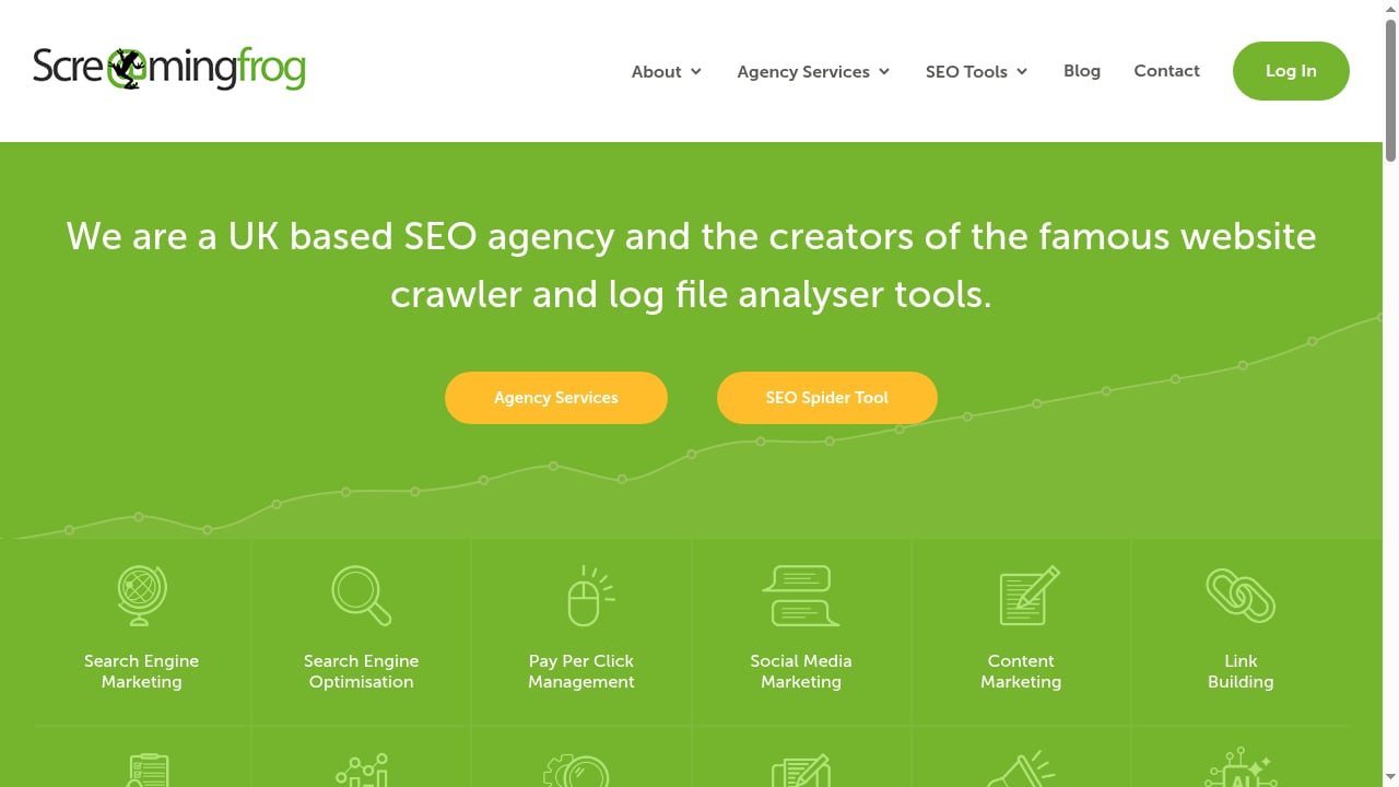 First viewport screenshot of Screaming Frog | SEO, Search Engine Marketing Agency