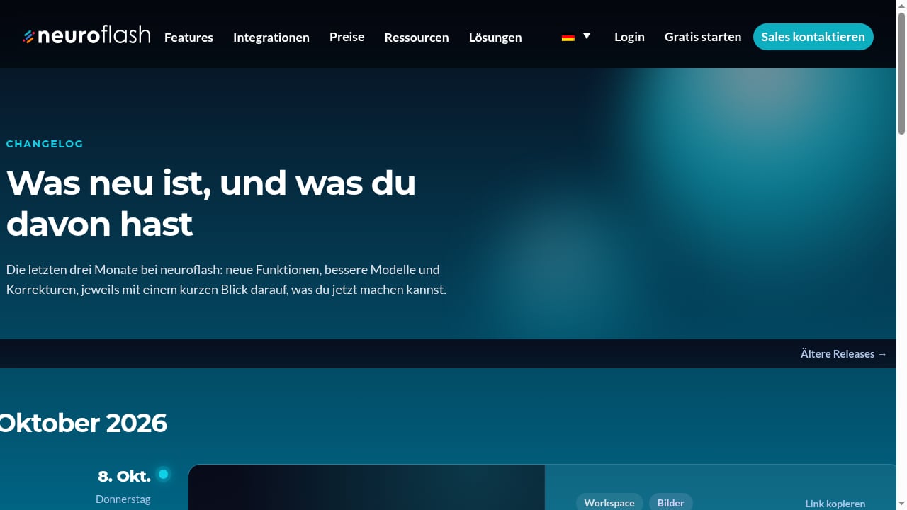 First viewport screenshot of Changelog