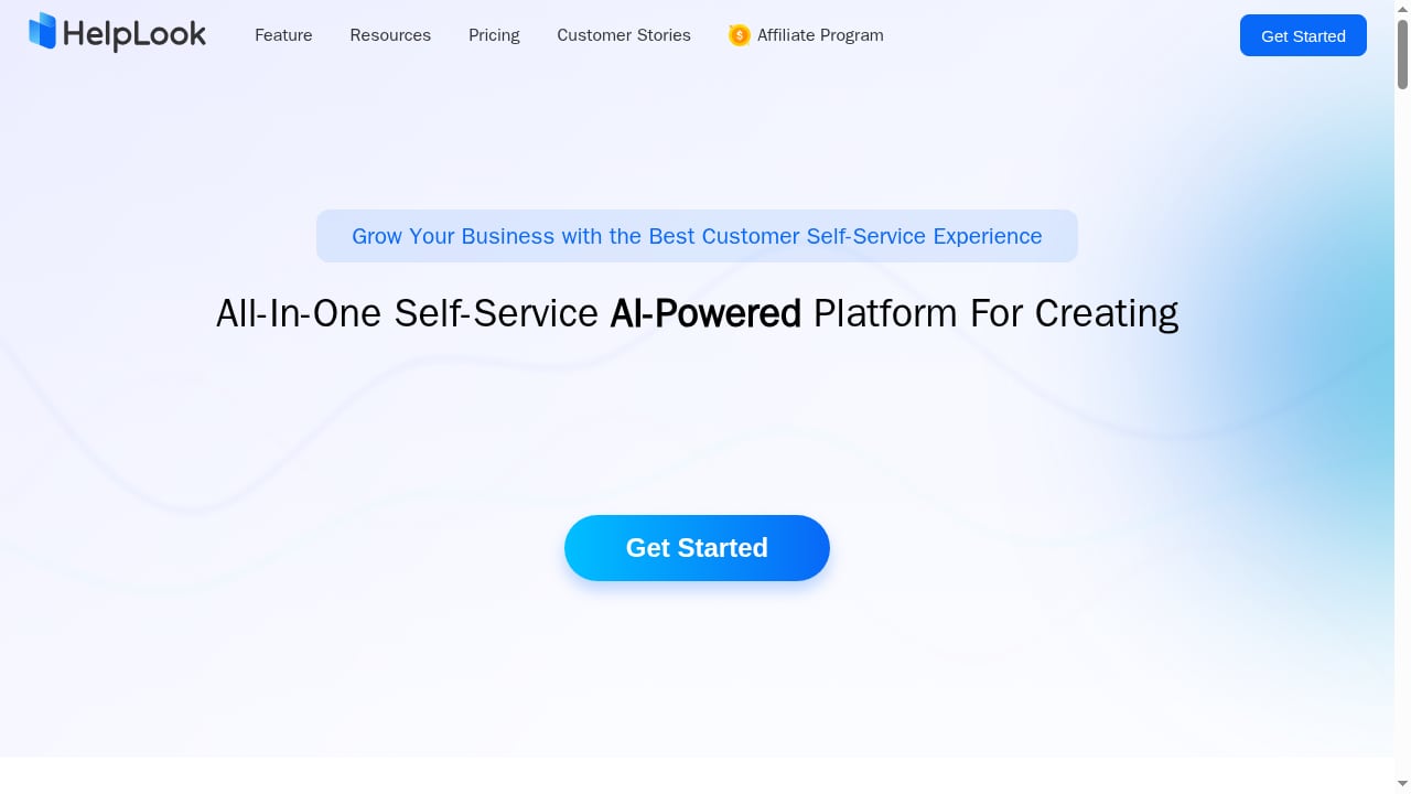 First viewport screenshot of Customize and Optimize Your AI-Powered Knowledge Base - HelpLook