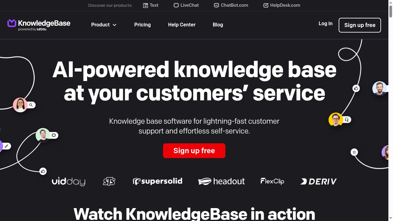 First viewport screenshot of 📚 Knowledge Base Software & Hosted Help Center for Your Customers